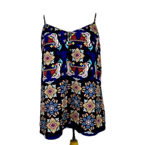 Yumi Kim Myla Tank Tropical Floral Print Scoop Neck Summer Casual size medium